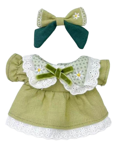 Vestido De Muñeca De Felpa Con Lazo Para El Pelo, Traje De
