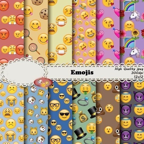 Kit Imprimible   Emojis 04 - 12 Fondos