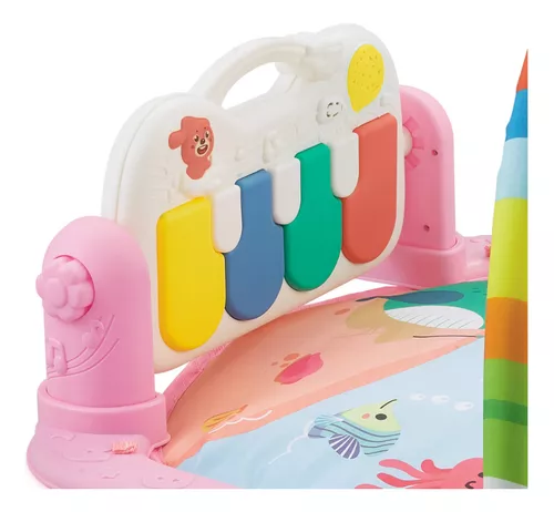 Tapete de Atividades com Piano Musical Infantil Animais Rosa Baby Style Baby  Style Bebê Tropical Multiloja