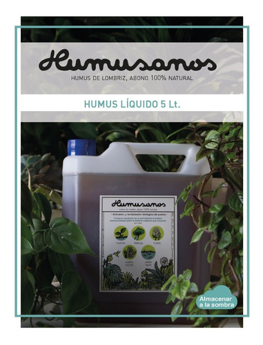 Humus De Lombriz Liquido, Humic Liq, 5 Lts