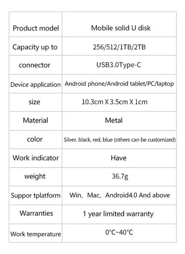 Para Disco Duro De Almacenamiento Portátil Ssd Externo De