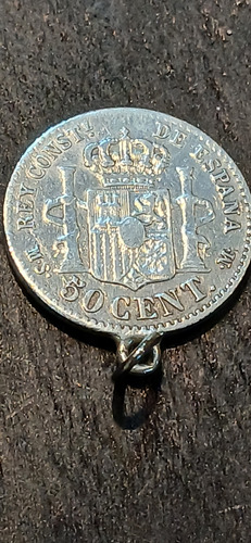 Moneda 50 Cent. De Plata De Alfonso Xii De 1880 (Usado)