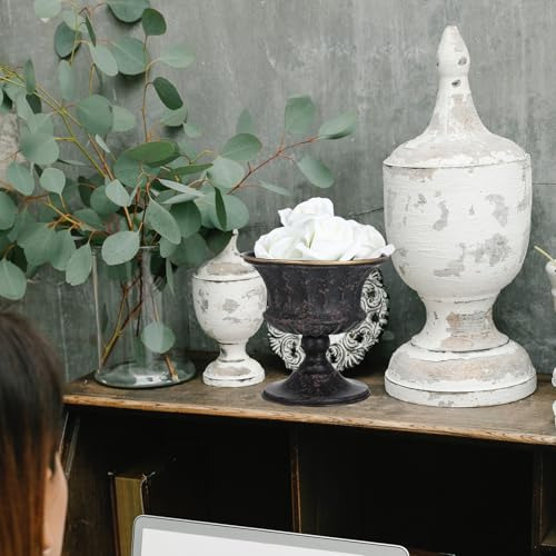 Veemoon Iron Urn Planter, Maceta De Hierro Estilo Rústico, M