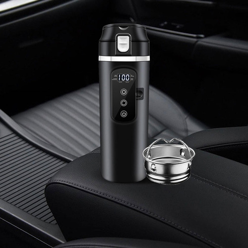 Hervidor De Agua Para Coche De 12v/24v, Taza Aislada, Negro