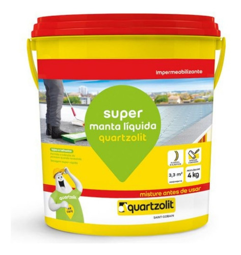 Super Manta Liquida 4kg Cinza Concreto Quartzolit