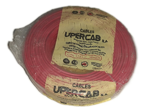 Cable Unipolar Upercab 2,5 Mm X  100 Metros. Rojo