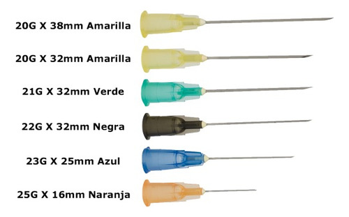 Aguja HiPodérmica Calibre 20x32 Amarilla Caja Con 100 Capacidad en volumen 1 mL