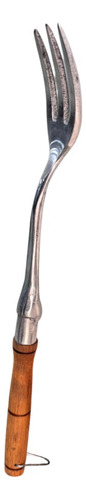 Pinza Tenedor De Aluminio Con Mango De Madera Para Fritura