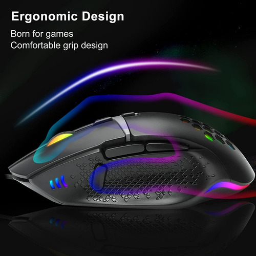 Mouse Gamer 7 Botones Con Cable Y Luz Led