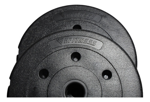 Mancuernas Pvc Kit 30kg, Cierre A Rosca + Extensor De Barras Negro