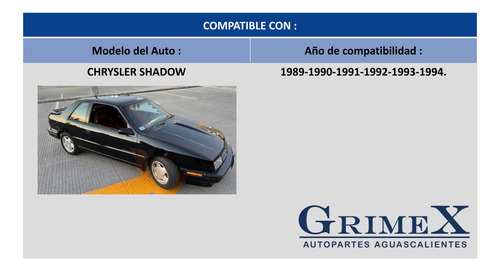 Espejo Chrysler Shadow 89-1989-1994-94 C/cont Man Lh Ore