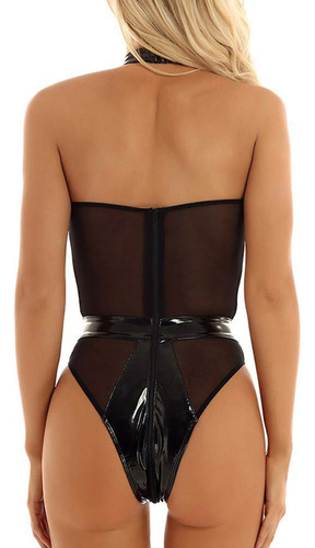 Body De Charol Para Mujer, Ropa Interior Gótica Divertida