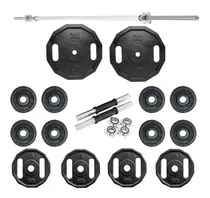 Comprar Kit\u002Fset Pesas 100 Lb 50k (discos+barra Recta Y Mancuernas)