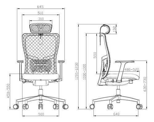 Cadeira de escritório Vigo 5k black edition ergonômica preta com estofado de mesh y tecido