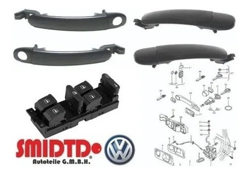 4 Manijas Exteriores 1 Control Elevadores Vw Jetta A4 99-05