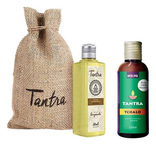  Kit 2 Óleo Massagem Tantra Relaxante Bergamota E Kamasutra