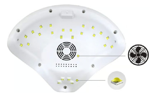 Lampara De Uñas Led Uv 72w Doble Manos Secado Rapido