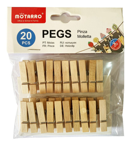Pinza Perro De Ropa Madera Manualidades 3,5 Cm