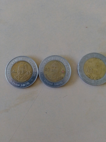 6 Monedas De 5 Pesos Y 4 Monedas De 1n Peso De 1994 Y 1995