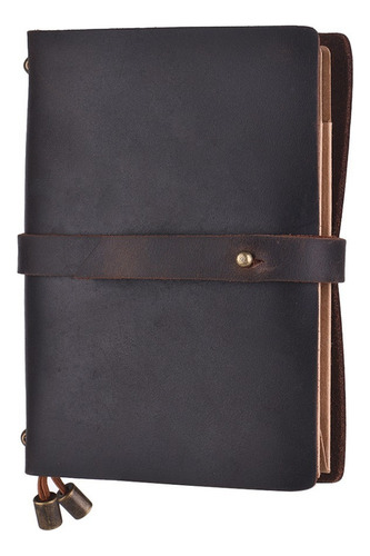 Caderno De Couro Portátil Para Diário De Viagem