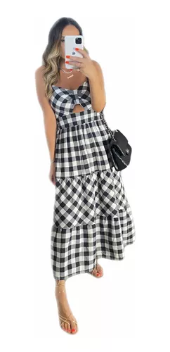 Vestido midi com estampa xadrez vichy e lastex - Sisal Jeans - Vestido  Feminino - Magazine Luiza