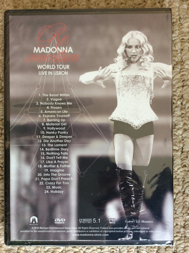 Madonna Re-invention World Tour Live In Lisbon Dvd Nuevo