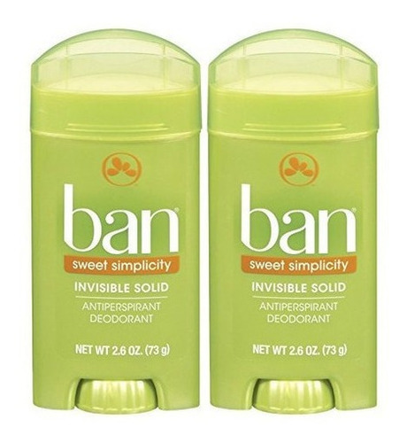 Ban Desodorante Sólido Invisible, Dulce Simplicidad - 2.6 Oz
