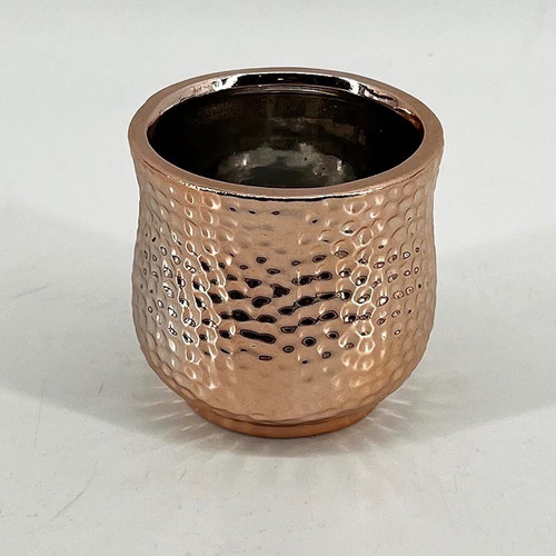 Florero/matera 7.5x7cm Rose Gold Martillada