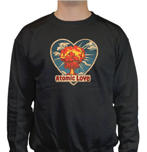 Sudadera Cuello Redondo Diseño Atomic Love Amor Retro