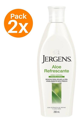 Jergens Crema Corporal Aloe Refrescante 200ml Pack 2 Uds