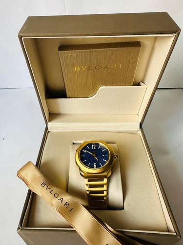 Bonito Reloj Bvlgari De Caballero Dorado Dorado Azul (Usado)