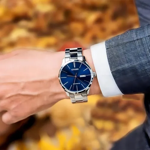 Relógio Masculino Citizen Automático Tz20788f Original Prata Fundo