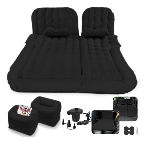Colchon Inflable Con Compresor 12v Y 2 Almohadas Para Auto