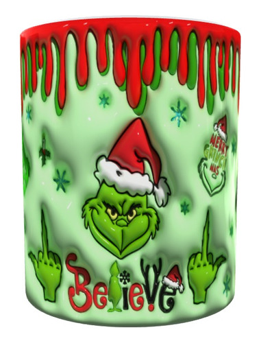 Taza Navidad Grinch Efecto Visual 3d Mod 8