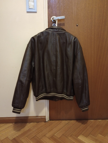 Campera De Cuero De Vaca Forrada En Algodón Vintage Mango (Usado)