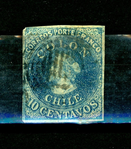 Sellos Postales De Chile. Primera Emisión N° 8, Años 1856-60