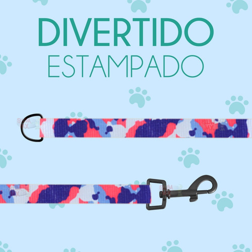 Correa Para Perro Gato Mascotas Resistente 1.15 Metros Color Rosa Camuflaje