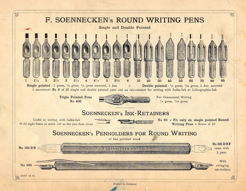 Set X8 Plumas P/ Caligrafía Gótica Soennecken + 2 Portapluma