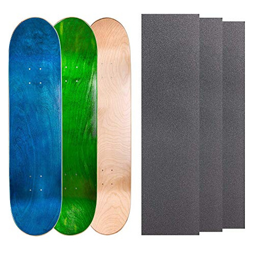 Cal 7 Blank Maple Skateboard Decks With Grip Tape (blue, Gre