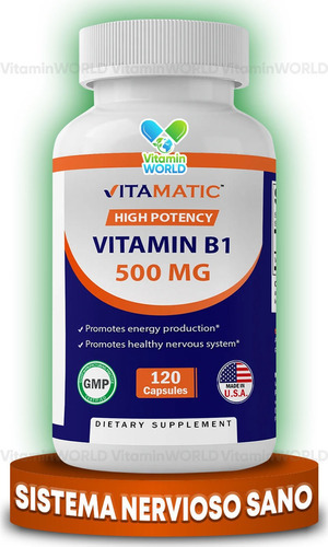 Vitamatic Vitamina B1 500 Mg 120 Capsulas Sabor Sin sabor