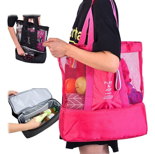 Imagen 2 de 7 de Multifuncional Malla Y Aislante Bolsa Para Picnic Y La Playa