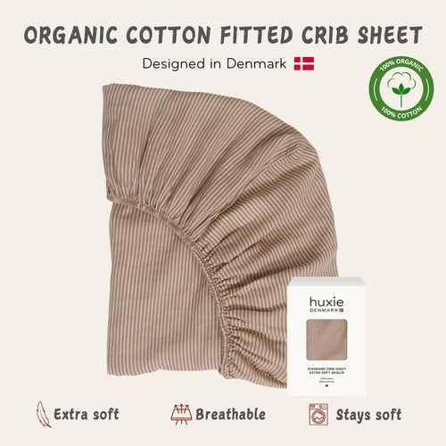 Sábanas Para Cuna De Muselina De Algodón Orgánico 71 X 132 C