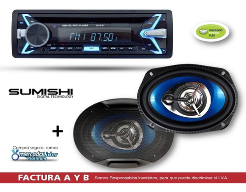 Estereo Con Bluetooth Sumishi + Parlantes 6x9 Oferta !!