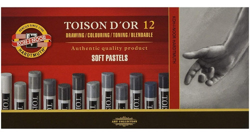 Pastel Tiza Soft Koh-i-noor Toison Dor X12 8522g Grises