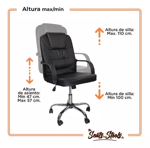 Silla de escritorio Cadeira Brasil Cadeira escritório ergonômica giratória  executiva siena ergonómica negra con tapizado de cuero sintético