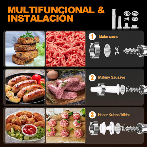 Picadora De Carne Y Cortador De Verduras Electrico