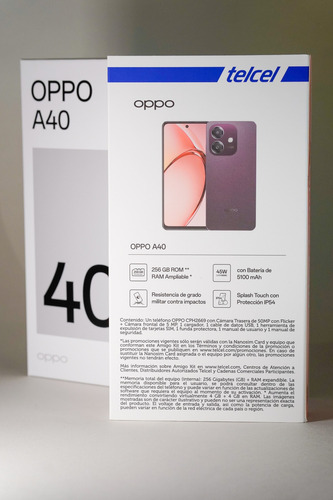 Oppo A40 256 Gb 4 Gb-ram, Pantalla 6.7, Cámara 50 Mp, Color Chocolate