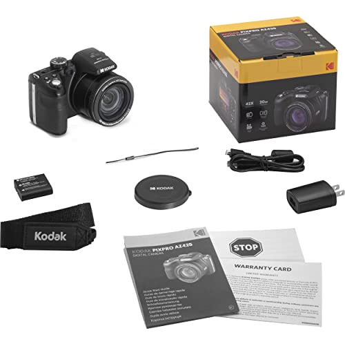 Kodak Pixpro Az425 - Paquete De Cámara Digital Con Tarjeta D Color Negro