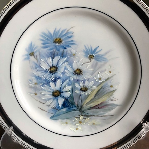 Imagem 3 de 4 de Prato Decorativo Pintado A Mão 21,5cm - P44