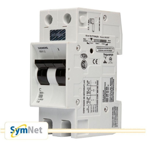 Interruptor Termomagnetico Bipolar 3ka C 2x25a Siemens | Sym